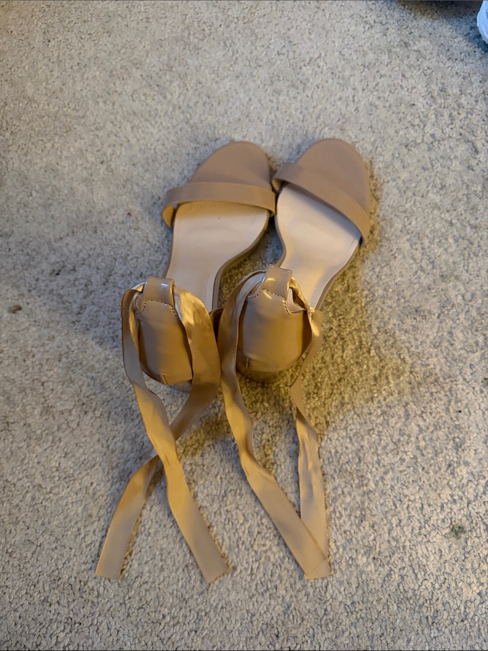 Ankle Tie Espadrille Sandals - Nude
